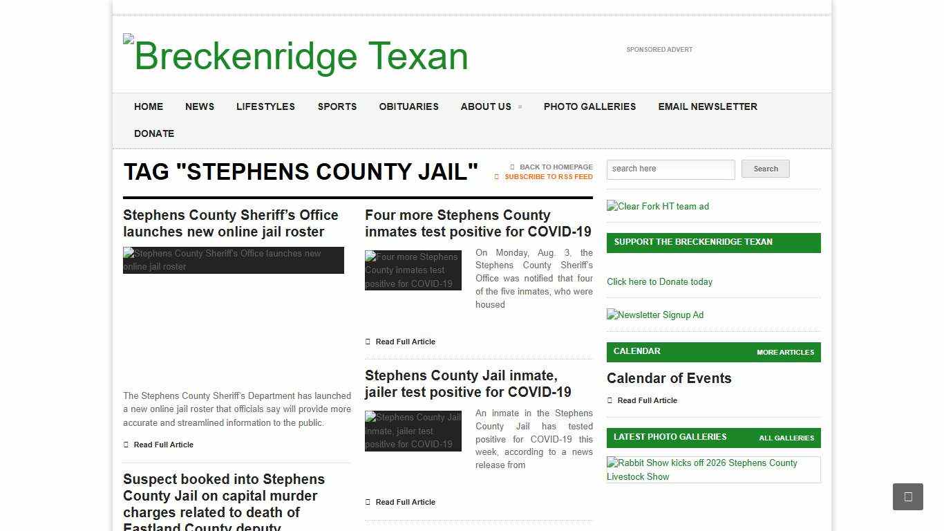 stephens county jail - Breckenridge Texan