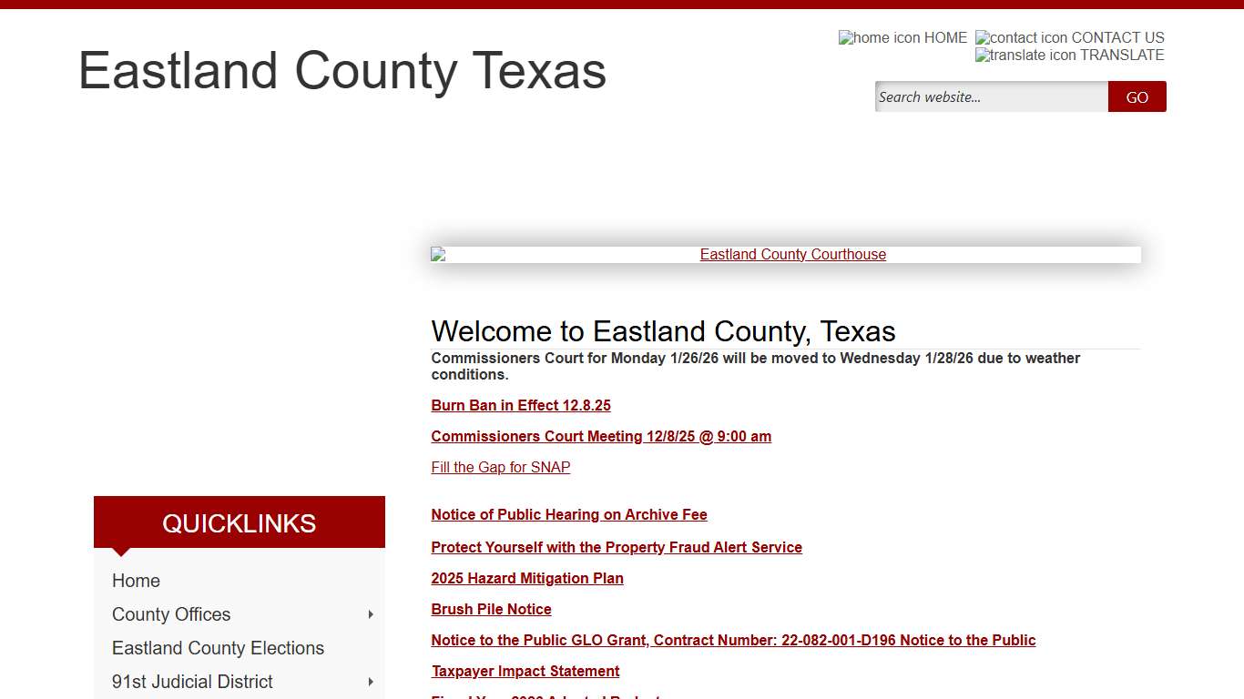 Home Page - Eastland County